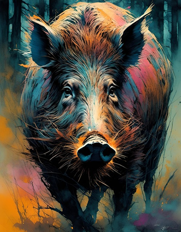 „Dzik jest dziki , dzik jest zły . Dzik ma bardzo ostre kły.”